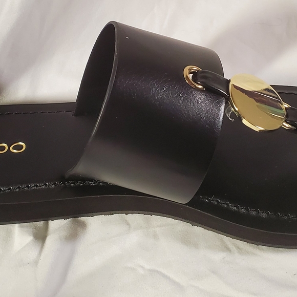 Aldo Women's Sandals in Black with Gold Accents - Picture 3 of 6